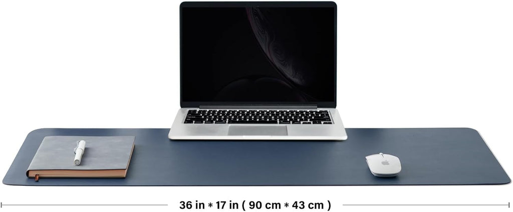 Transform Your Workspace with the Cork Dual-Sided Desk Mat - Stylish and Functional Desk Pad for Home and Office - Large Mouse Pad in Dark Blue (90cm x 43cm)
