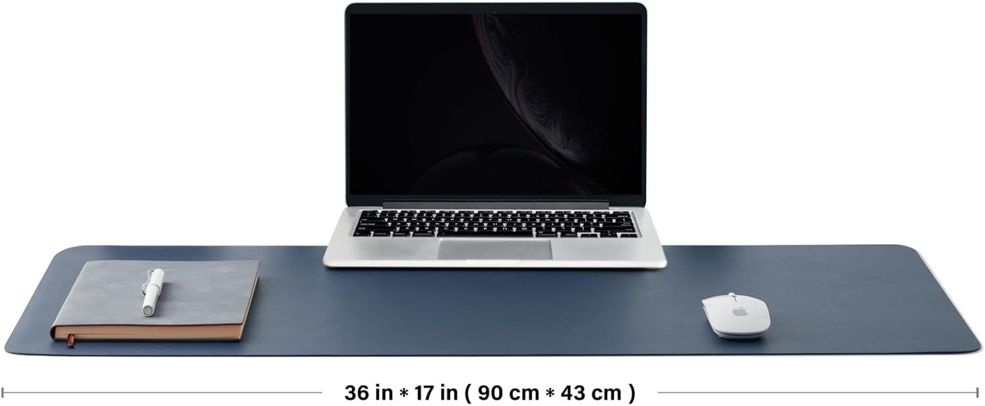 Transform Your Workspace with the Cork Dual-Sided Desk Mat - Stylish and Functional Desk Pad for Home and Office - Large Mouse Pad in Dark Blue (90cm x 43cm)