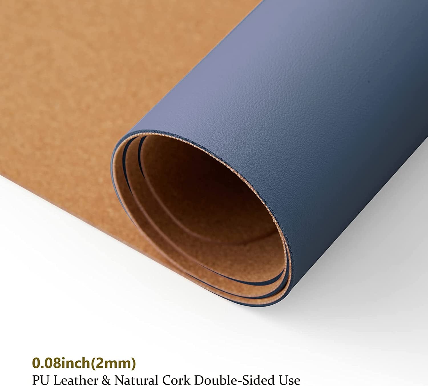 Transform Your Workspace with the Cork Dual-Sided Desk Mat - Stylish and Functional Desk Pad for Home and Office - Large Mouse Pad in Dark Blue (90cm x 43cm)