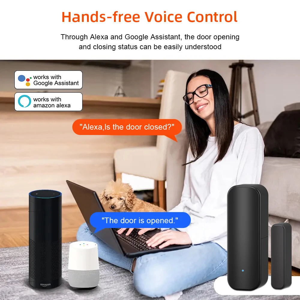 Revolutionize Your Home Security with Smart Wireless Door & Window Sensors - WiFi/Zigbee, Remote Monitoring & Voice Control Compatible!