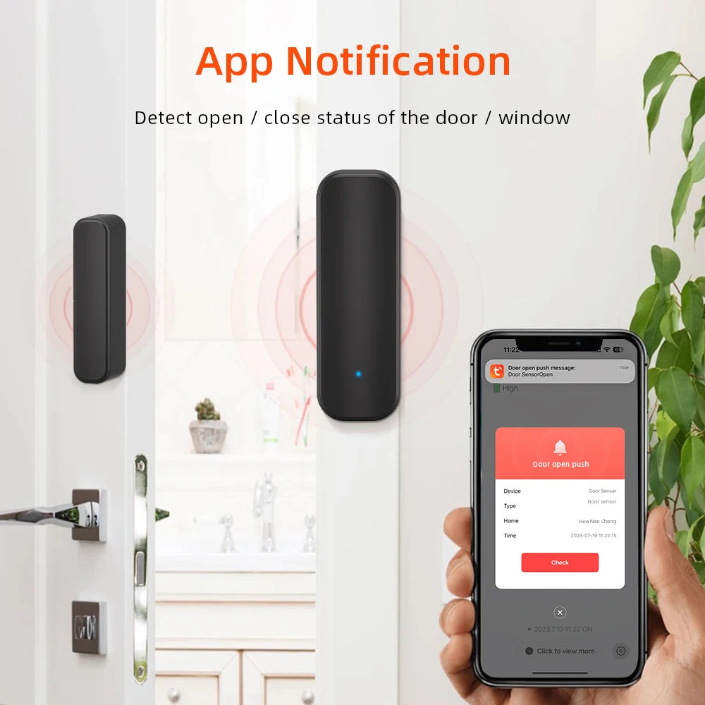 Revolutionize Your Home Security with Smart Wireless Door & Window Sensors - WiFi/Zigbee, Remote Monitoring & Voice Control Compatible!