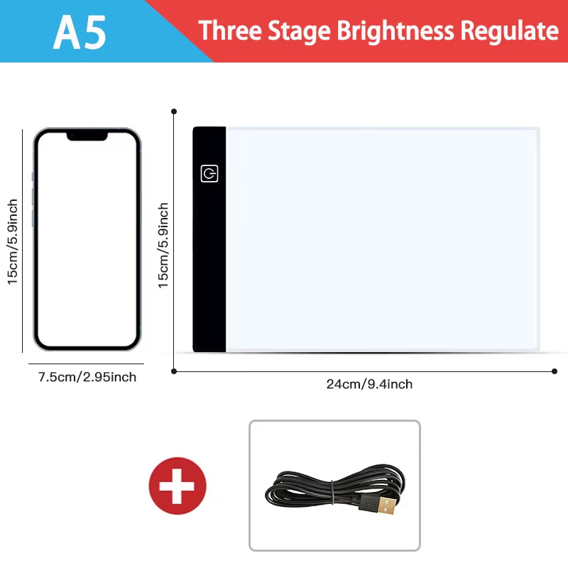 Transform Your Child's Creativity with the A3/A4/A5 Dimmable LED Drawing Copy Pad - The Ultimate Educational Art Toy for Kids!