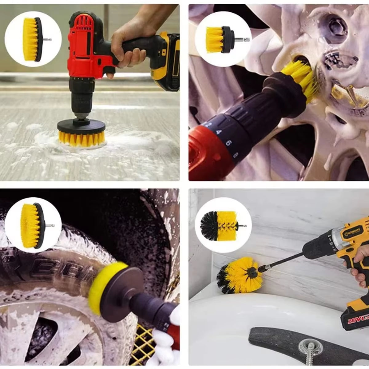 ZOPOSON Professional Car Cleaning Kit - Scrubber Drill Detailing Brush Set with Air Conditioner Vent Tools and Polishing Towels