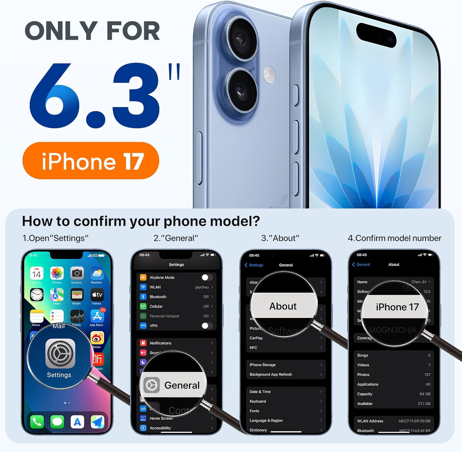 Sleek Magnetic iPhone 17 Case with MagSafe - Shockproof Silicone Protection & Integrated Camera Cover in Black
