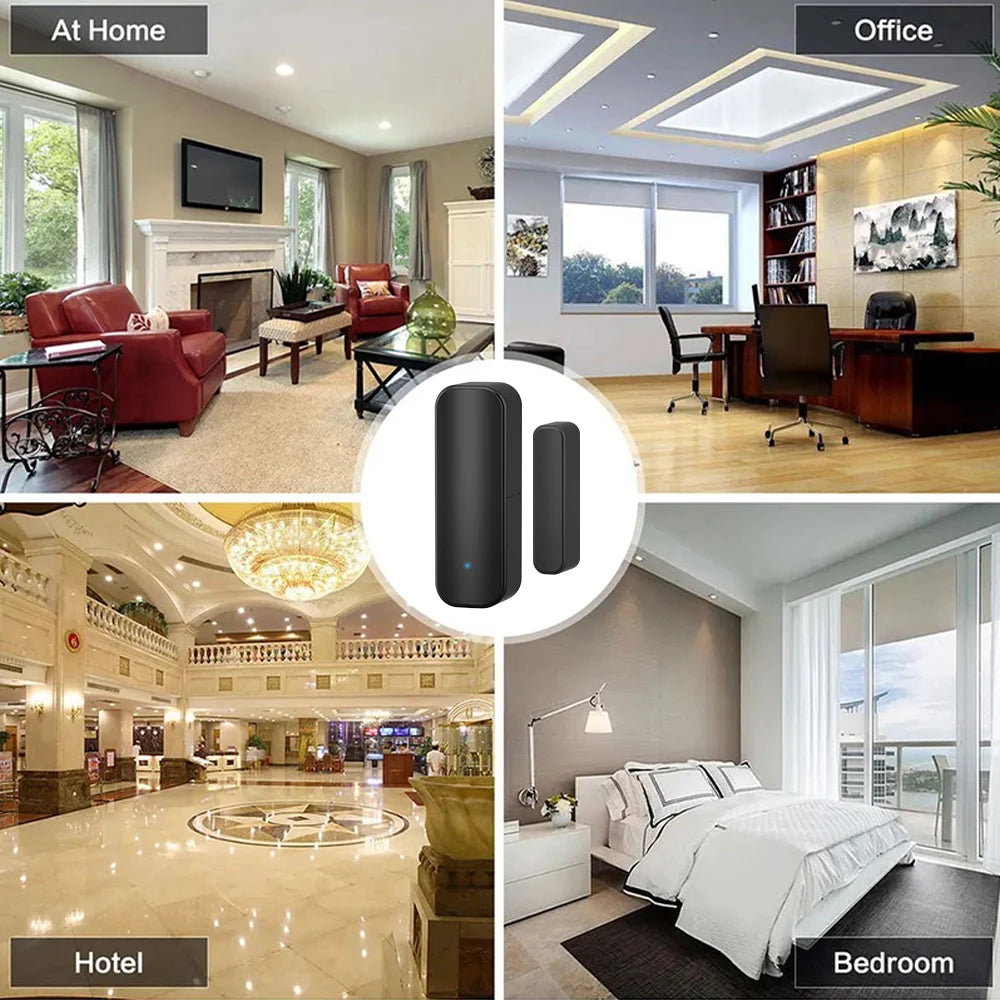 Revolutionize Your Home Security with Smart Wireless Door & Window Sensors - WiFi/Zigbee, Remote Monitoring & Voice Control Compatible!