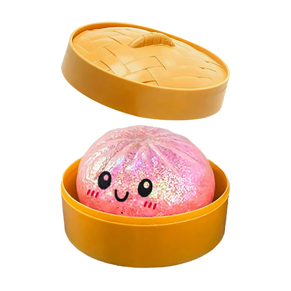 Discover the Fun with Colorful Glitter Dumpling Squishies - 6 Stylish Designs for Ultimate Stress Relief!