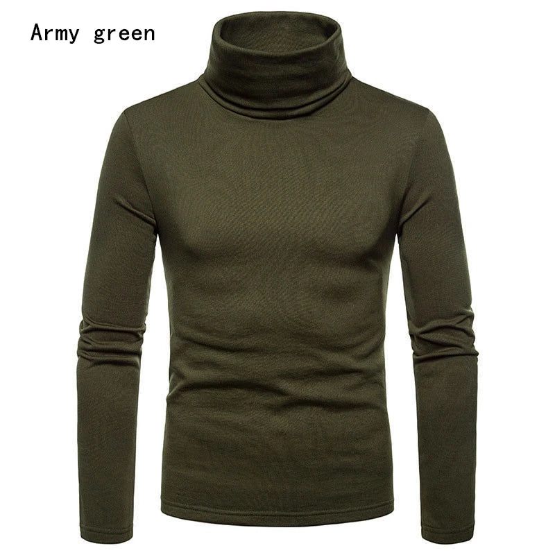 Upgrade Your Autumn Style with Our Men's Slim Fit Turtleneck Sweater - Perfectly Cozy Long Sleeve Pullover for Chilly Days