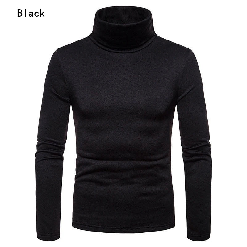 Upgrade Your Autumn Style with Our Men's Slim Fit Turtleneck Sweater - Perfectly Cozy Long Sleeve Pullover for Chilly Days