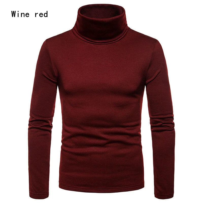 Upgrade Your Autumn Style with Our Men's Slim Fit Turtleneck Sweater - Perfectly Cozy Long Sleeve Pullover for Chilly Days