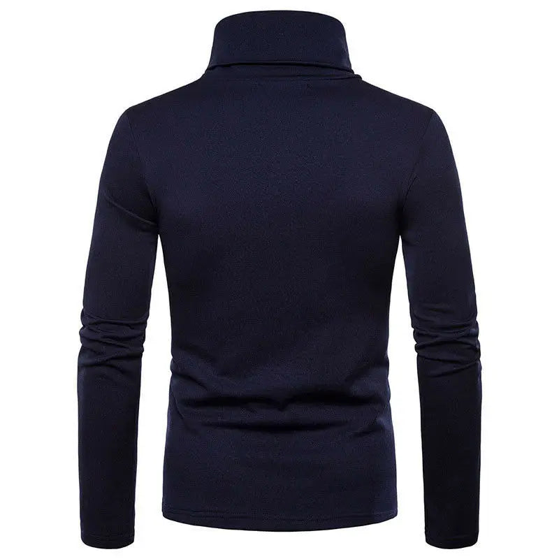 Upgrade Your Autumn Style with Our Men's Slim Fit Turtleneck Sweater - Perfectly Cozy Long Sleeve Pullover for Chilly Days