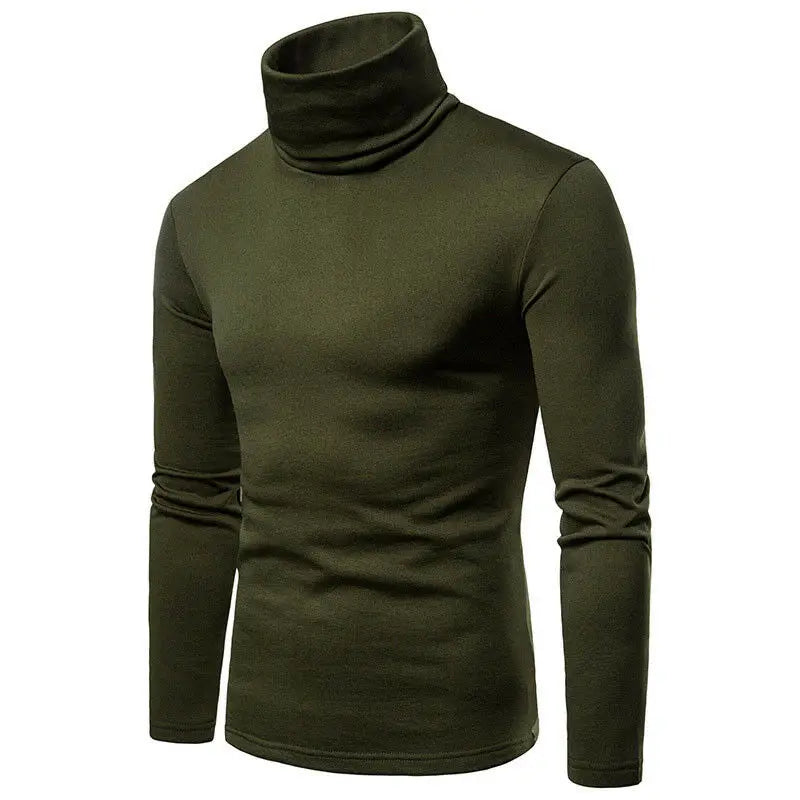 Upgrade Your Autumn Style with Our Men's Slim Fit Turtleneck Sweater - Perfectly Cozy Long Sleeve Pullover for Chilly Days
