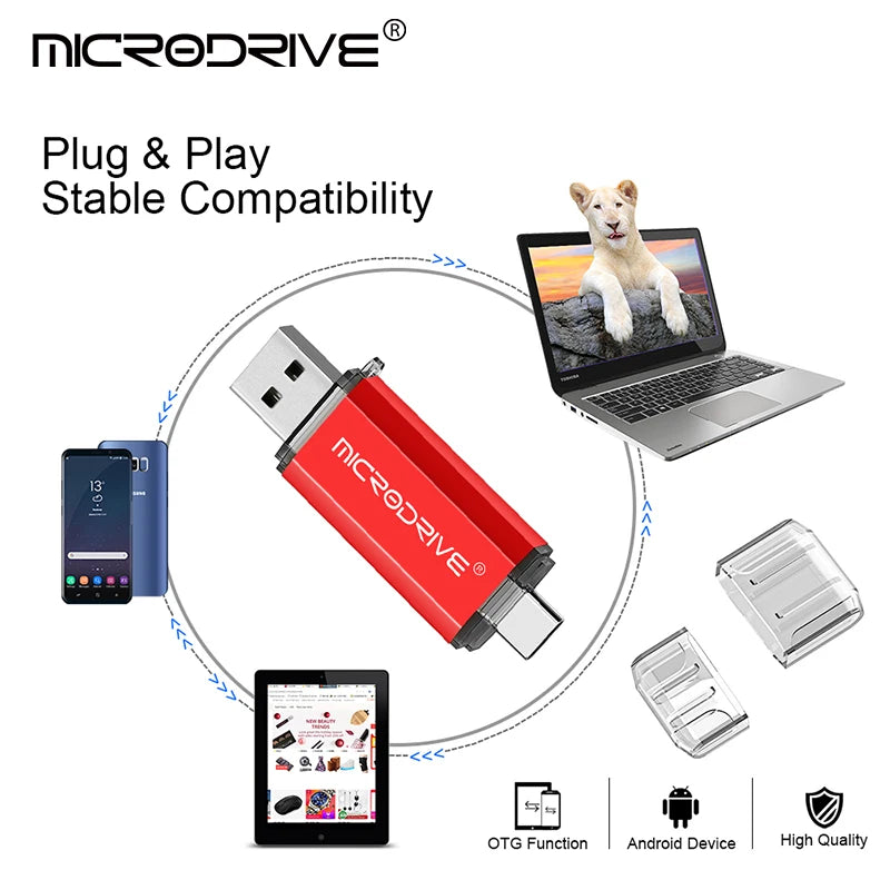 Unlock Lightning-Fast Data Transfers with Our Versatile 2-in-1 Type C USB Flash Drive - Choose Your Perfect Capacity!