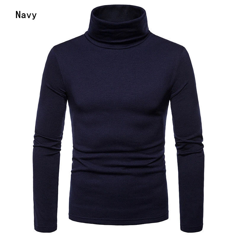 Upgrade Your Autumn Style with Our Men's Slim Fit Turtleneck Sweater - Perfectly Cozy Long Sleeve Pullover for Chilly Days