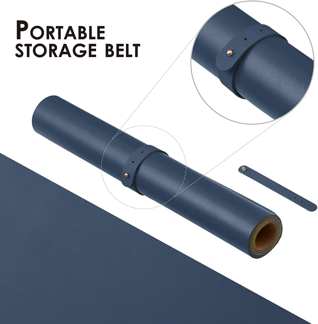 Transform Your Workspace with the Cork Dual-Sided Desk Mat - Stylish and Functional Desk Pad for Home and Office - Large Mouse Pad in Dark Blue (90cm x 43cm)