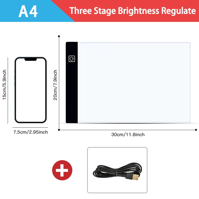 Transform Your Child's Creativity with the A3/A4/A5 Dimmable LED Drawing Copy Pad - The Ultimate Educational Art Toy for Kids!