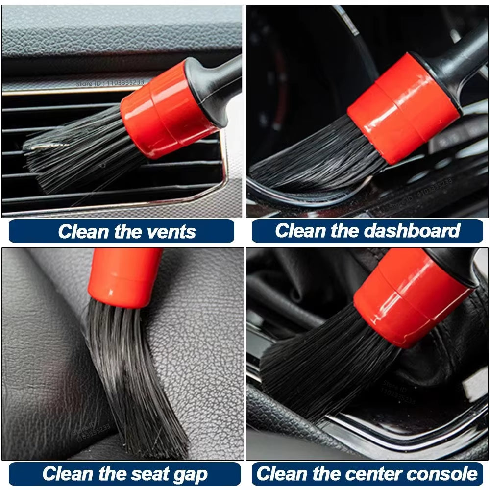 ZOPOSON Professional Car Cleaning Kit - Scrubber Drill Detailing Brush Set with Air Conditioner Vent Tools and Polishing Towels