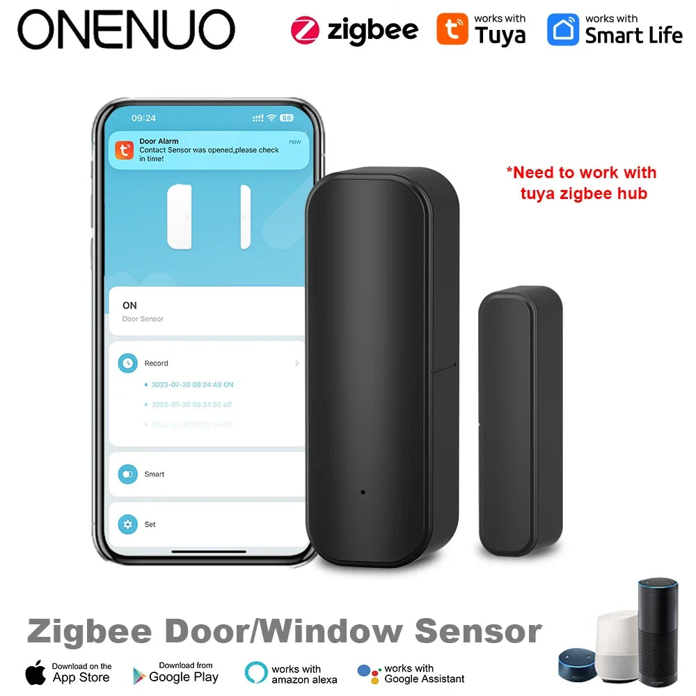 Revolutionize Your Home Security with Smart Wireless Door & Window Sensors - WiFi/Zigbee, Remote Monitoring & Voice Control Compatible!
