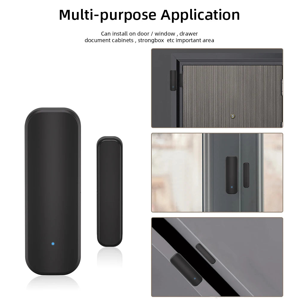 Revolutionize Your Home Security with Smart Wireless Door & Window Sensors - WiFi/Zigbee, Remote Monitoring & Voice Control Compatible!
