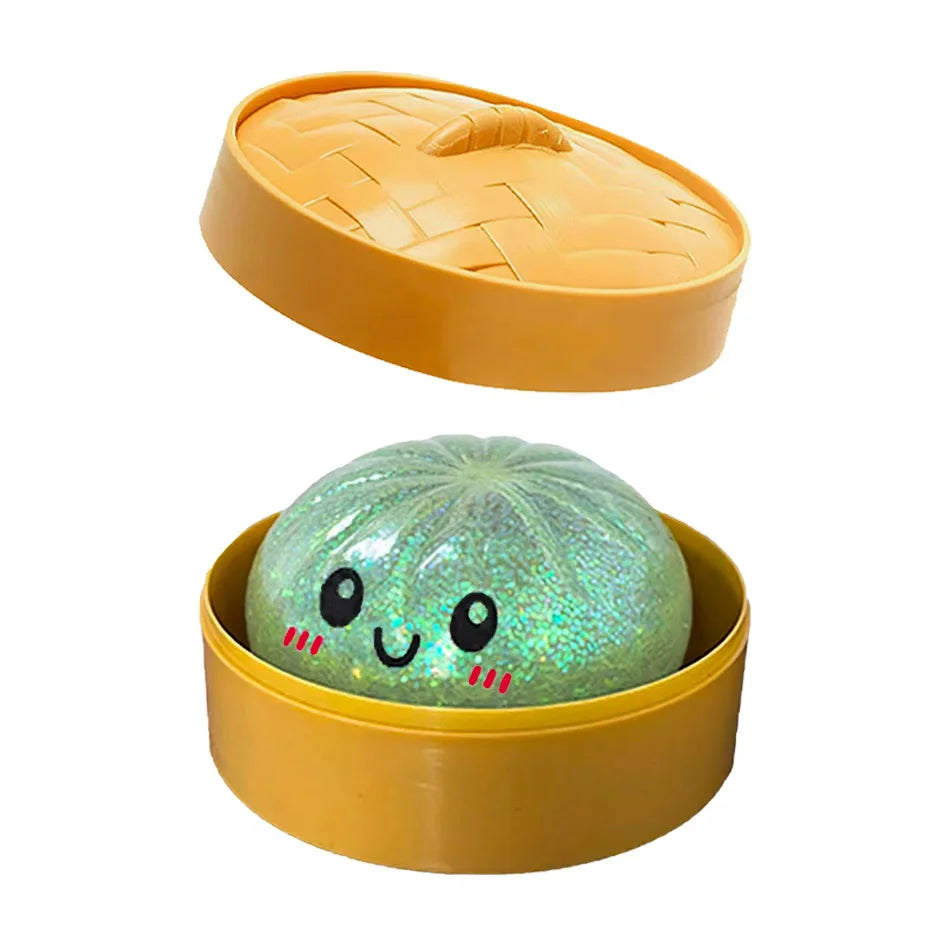 Discover the Fun with Colorful Glitter Dumpling Squishies - 6 Stylish Designs for Ultimate Stress Relief!